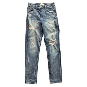 Buckle BKE Denim Mom Jean High Rise Distressed Blue Jeans Y2K Women's Size 26x28